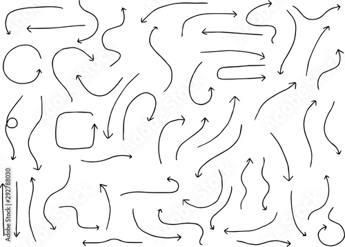 Black Simple thin arrow variation illustration set