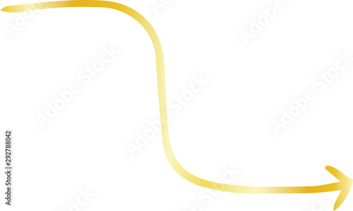 Gold Simple thin arrow variation illustration