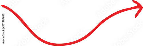 Red and  Simple thin arrow variation illustration