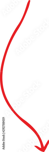 Red and  Simple thin arrow variation illustration