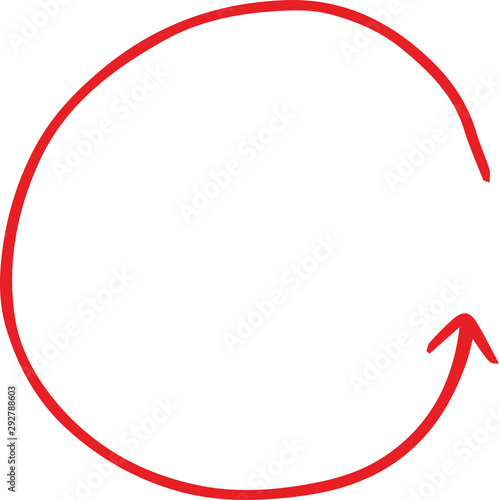 Red and  Simple thin arrow variation illustration