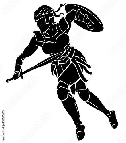 Amazon Warrior Attack Silhouette