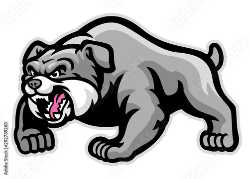 Print op canvas mascot of muscle bulldog
