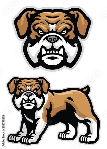 set of english buldog mascot