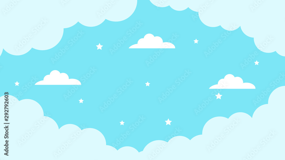 Abstract kawaii Cool Colorful Sky background. Soft gradient pastel Comic graphic. Concept for children and kindergartens or presentation