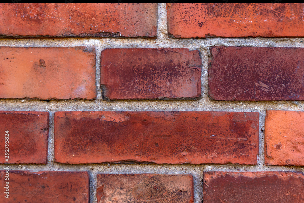 Background, old red brick wall on. Background, old red brick wall on.