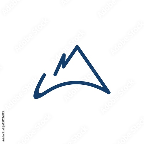 Mountain Outline Abstract Minimalist Icon Logo Design Template Element Vector