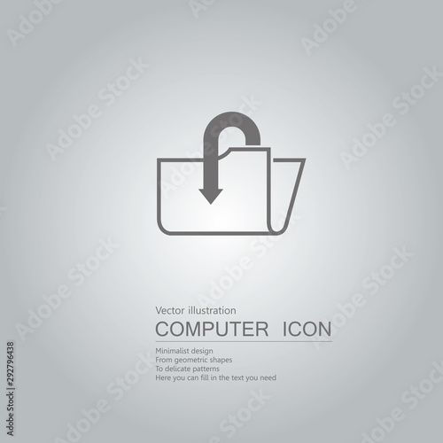 Vector drawn folder icon. Isolated on grey background.