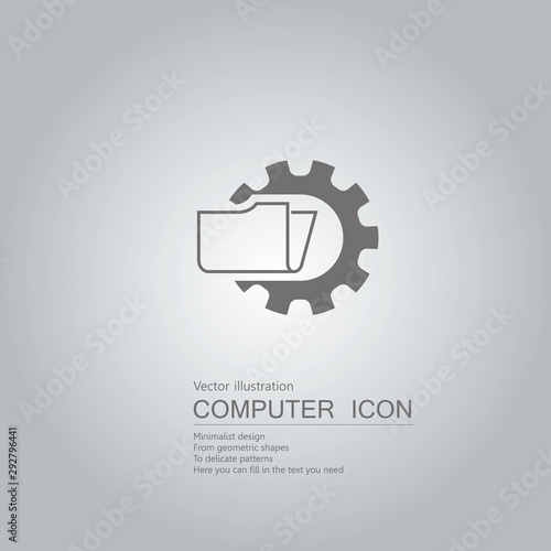 Vector drawn folder icon. Isolated on grey background.