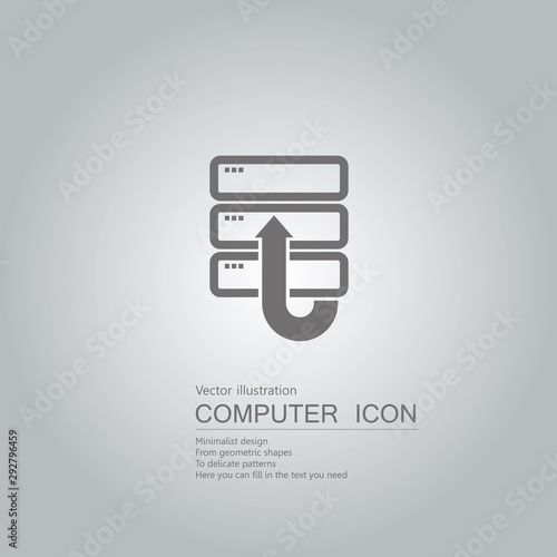 Vector drawn hard drive icon. Isolated on grey background.