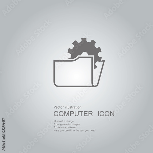 Vector drawn folder icon. Isolated on grey background.