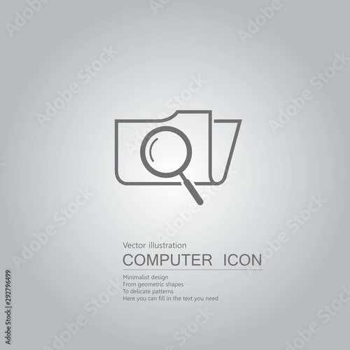 Vector drawn folder icon. Isolated on grey background.