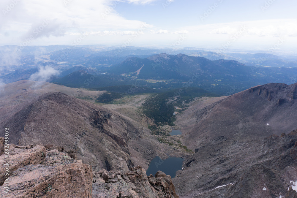 View from the summit of Longs Peak in Rocky mountain National Park