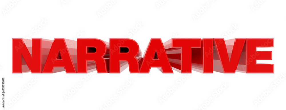 NARRATIVE red word on white background illustration 3D rendering NARRATIVE red word on white background illustration 3D rendering