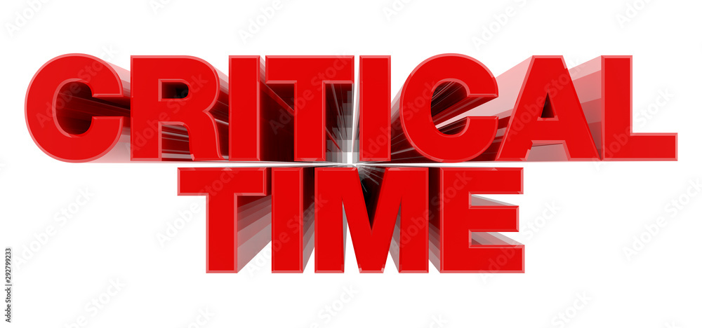 CRITICAL TIME red word on white background illustration 3D rendering CRITICAL TIME red word on white background illustration 3D rendering