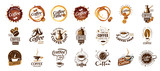 Set of coffee logos. Vector illustration on white background