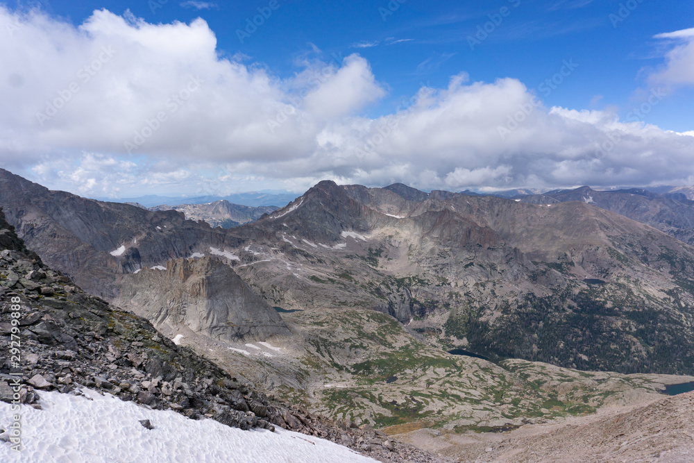 Snowy summer alpine scene