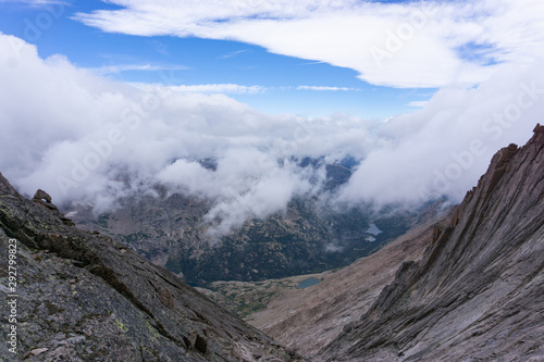 Climbing up keyhole route on Longs Peak