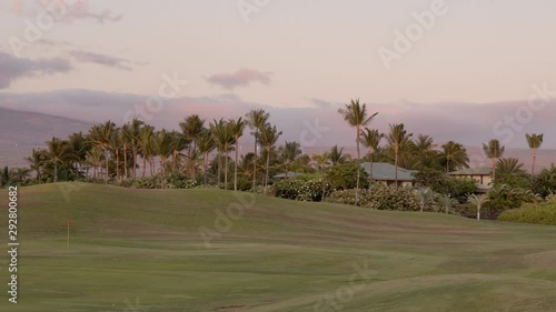 Golf Greens at Mauna Lani Hawaii Sunset photo