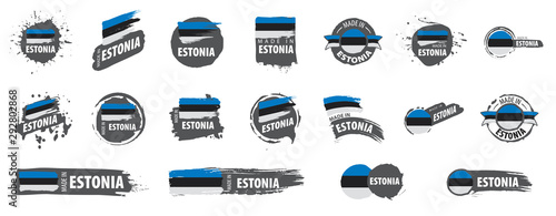 Estonia flag, vector illustration on a white background