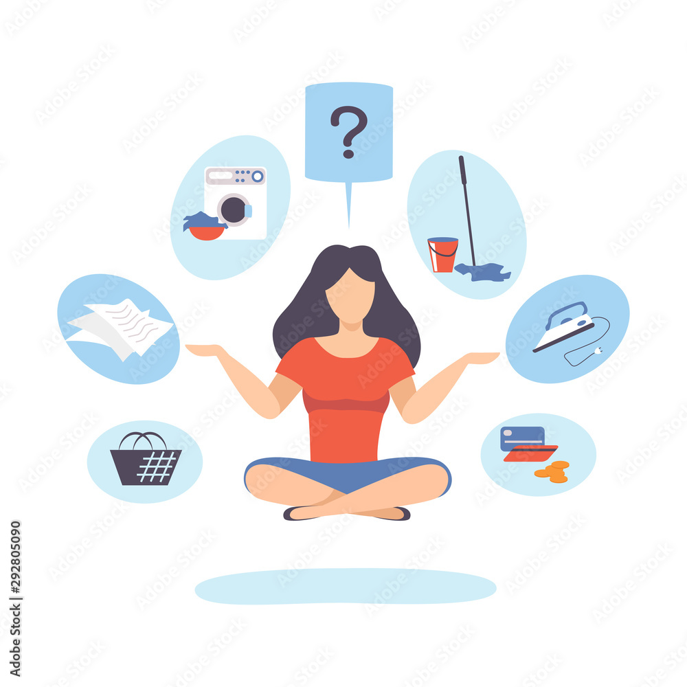 Woman is sitting in lotus position. Vector illustration. Woman is sitting in lotus position. Vector illustration.