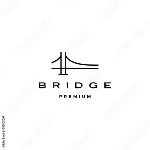 bridge logo vector icon illustration line outline monoline