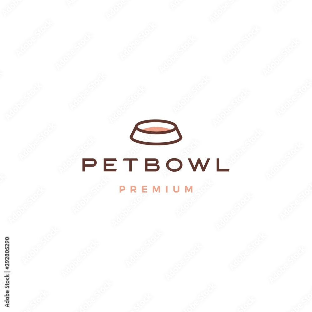 Obraz premium pet bowl logo vector icon illustration
