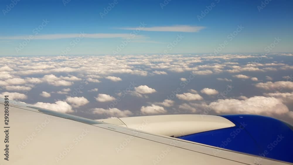 Airplane in the clouds, view from the window Airplane in the clouds, view from the window