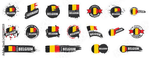 Belgium flag, vector illustration on a white background