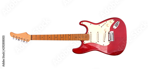  guitar electric red  isolated on white background with clipping path.