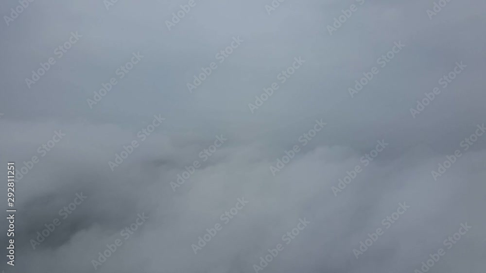 Cloudy skyline view from airplane window Cloudy skyline view from airplane window