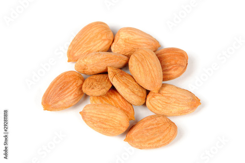 Pile of Almond Nuts Isolated on White Background