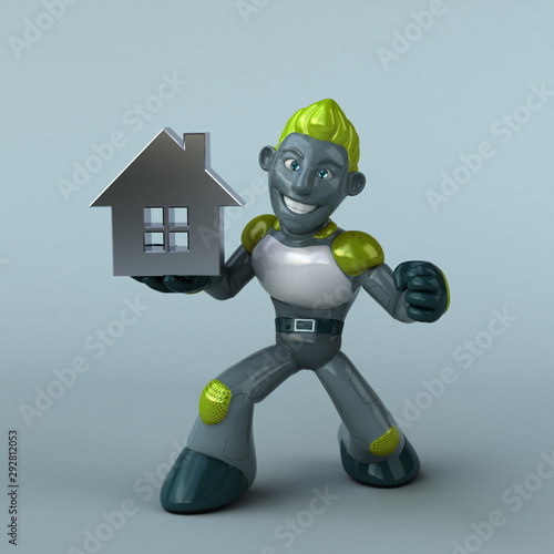 Green Robot - 3D Illustration