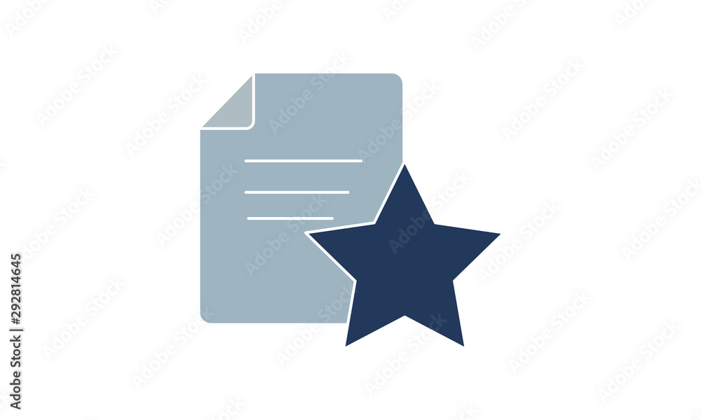 Document with star icon for highlighted or favorite files Document with star icon for highlighted or favorite files