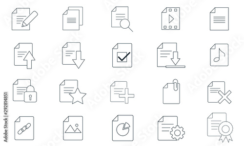Document icon set.High quality logo for web site design and mobile apps. Vector illustration on a white background.
