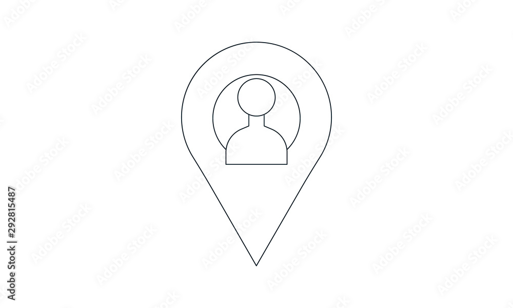 Fototapeta premium Human Location icon for indicating personal or user location
