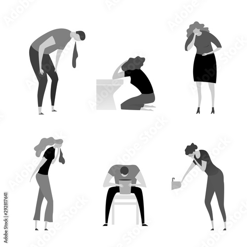 Vomiting Icons set