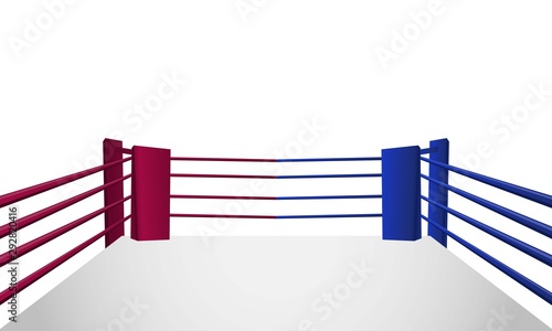 Boxing ring arena and spotlight floodlights vector design white background.