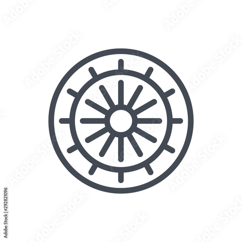 Zodiac wheel line icon. Astrology vector outline sign.