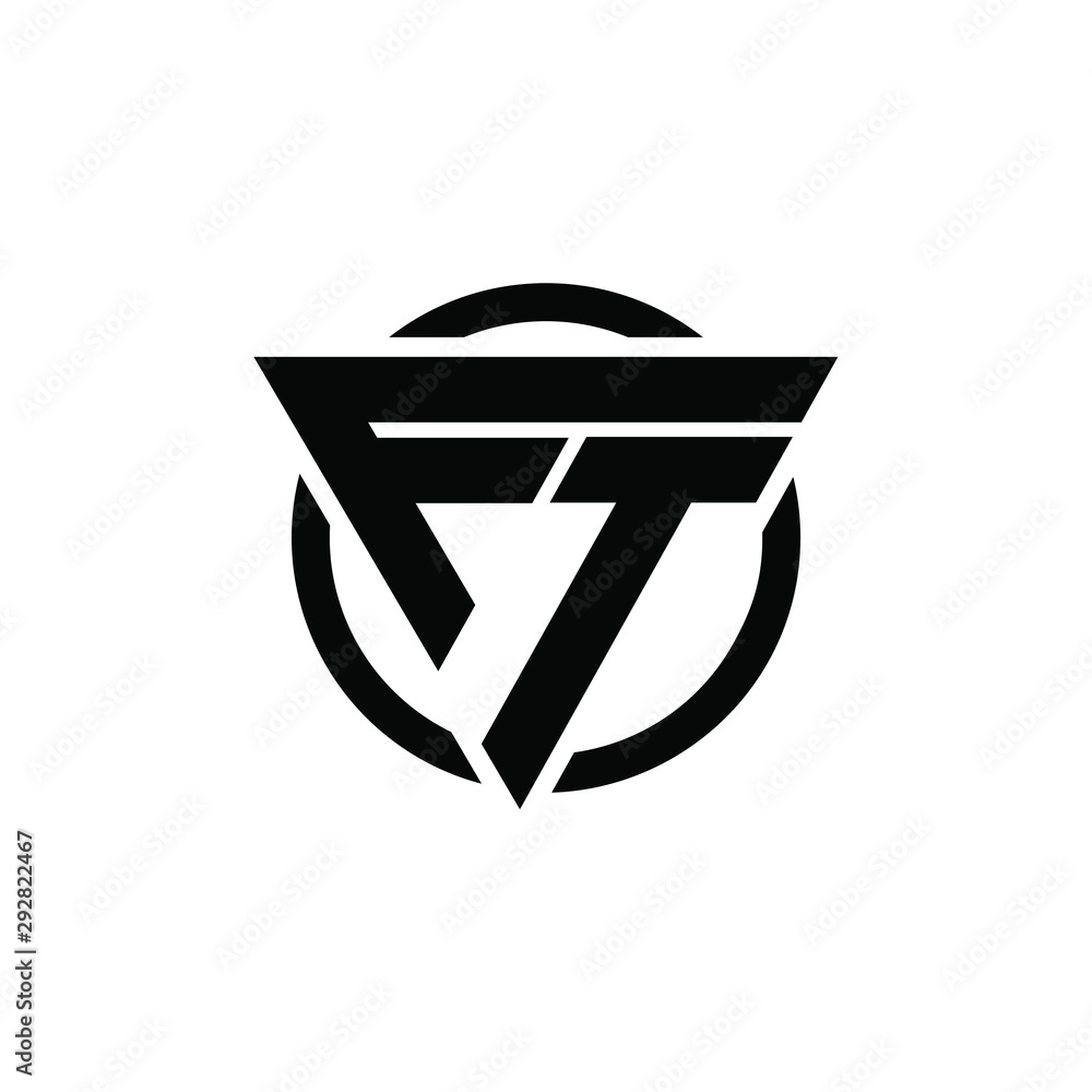 FT, TF Triangle Logo Circle Monogram Design Vector Super Hero Concept ...
