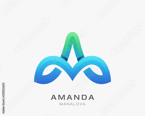 Abstract letter a vector logo. Amanda logo design concept and letter A. Letter A logo design template. photo