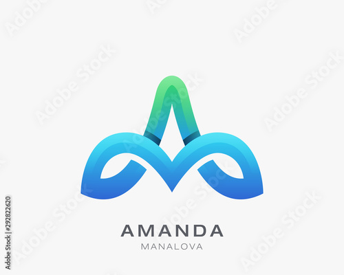 Abstract letter a vector logo. Amanda logo design concept and letter A. Letter A logo design template.