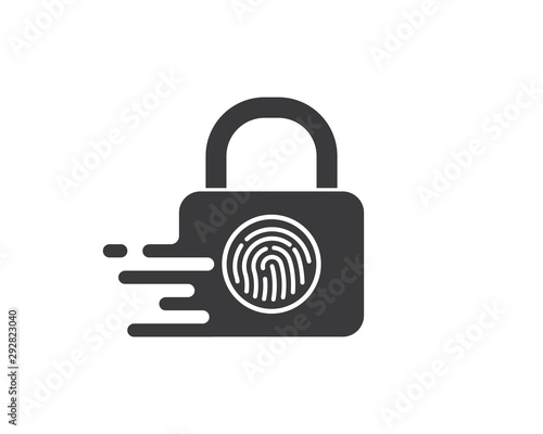 finger lock technology vector icon illustration