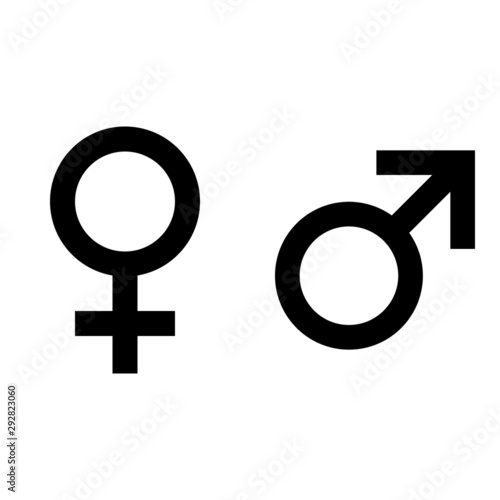 Gender Man and Woman ( Male and Female) black icon template vector isolate on white background for graphic and web design.