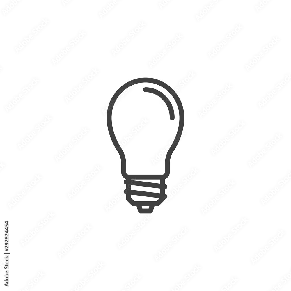 Light bulb line icon. linear style sign for mobile concept and web design. Energy saving lamp outline vector icon. Symbol, logo illustration. Vector graphics Light bulb line icon. linear style sign for mobile concept and web design. Energy saving lamp outline vector icon. Symbol, logo illustration. Vector graphics