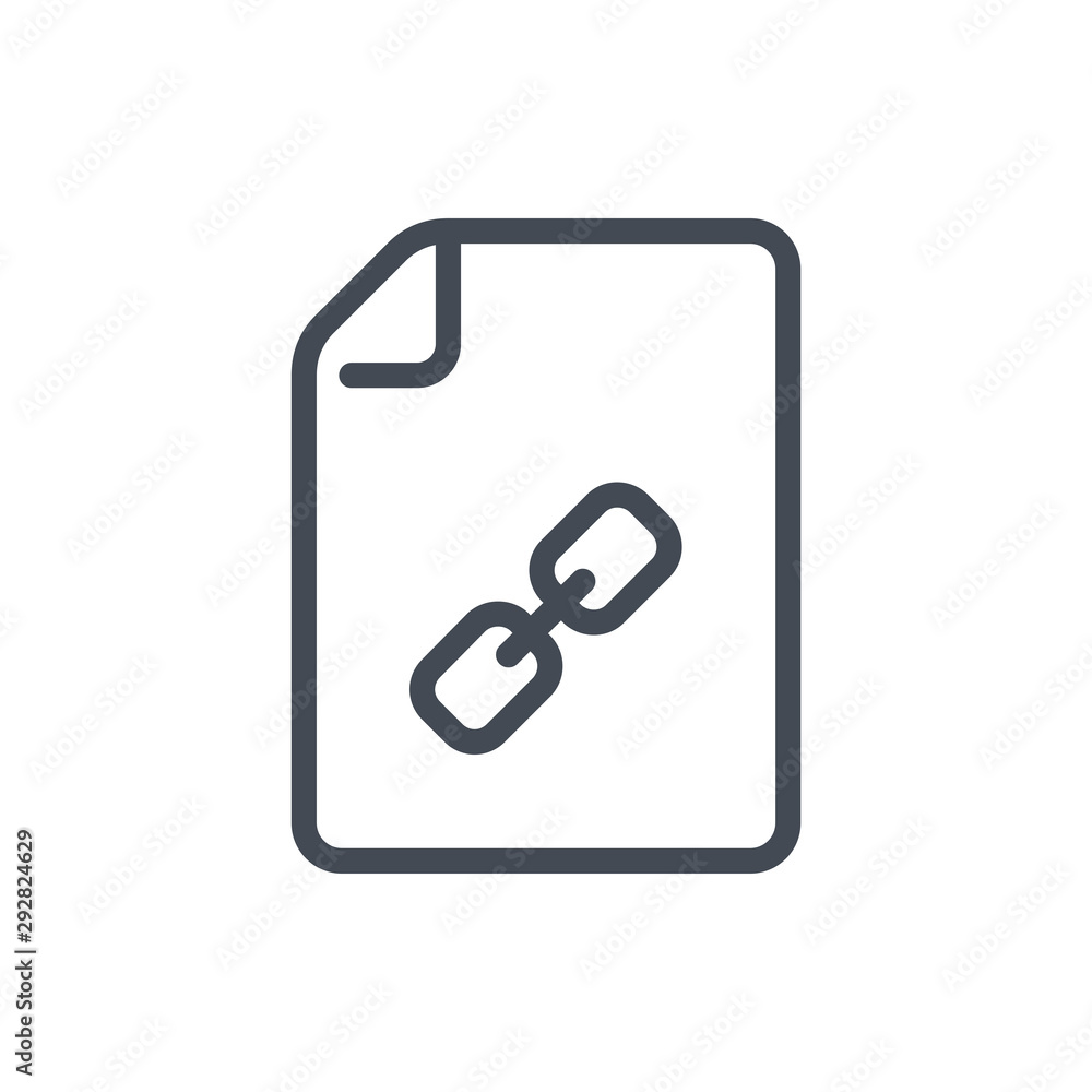 Link document line icon. File with hyperlink vector outline sign. Link document line icon. File with hyperlink vector outline sign.
