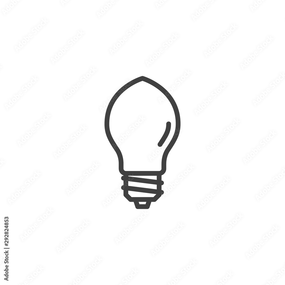 Light bulb line icon. linear style sign for mobile concept and web design. Halogen lamp outline vector icon. Symbol, logo illustration. Vector graphics Light bulb line icon. linear style sign for mobile concept and web design. Halogen lamp outline vector icon. Symbol, logo illustration. Vector graphics