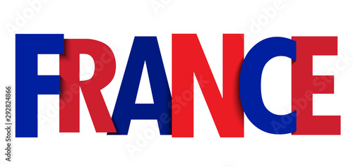 FRANCE red and blue typography banner