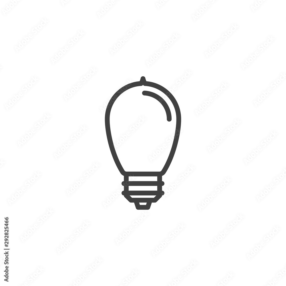 Light bulb line icon. linear style sign for mobile concept and web design. Incandescent lamp outline vector icon. Symbol, logo illustration. Vector graphics Light bulb line icon. linear style sign for mobile concept and web design. Incandescent lamp outline vector icon. Symbol, logo illustration. Vector graphics