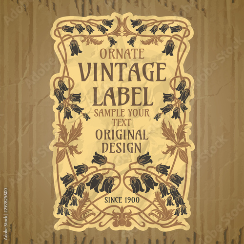 vector vintage items: cover Art Nouveau